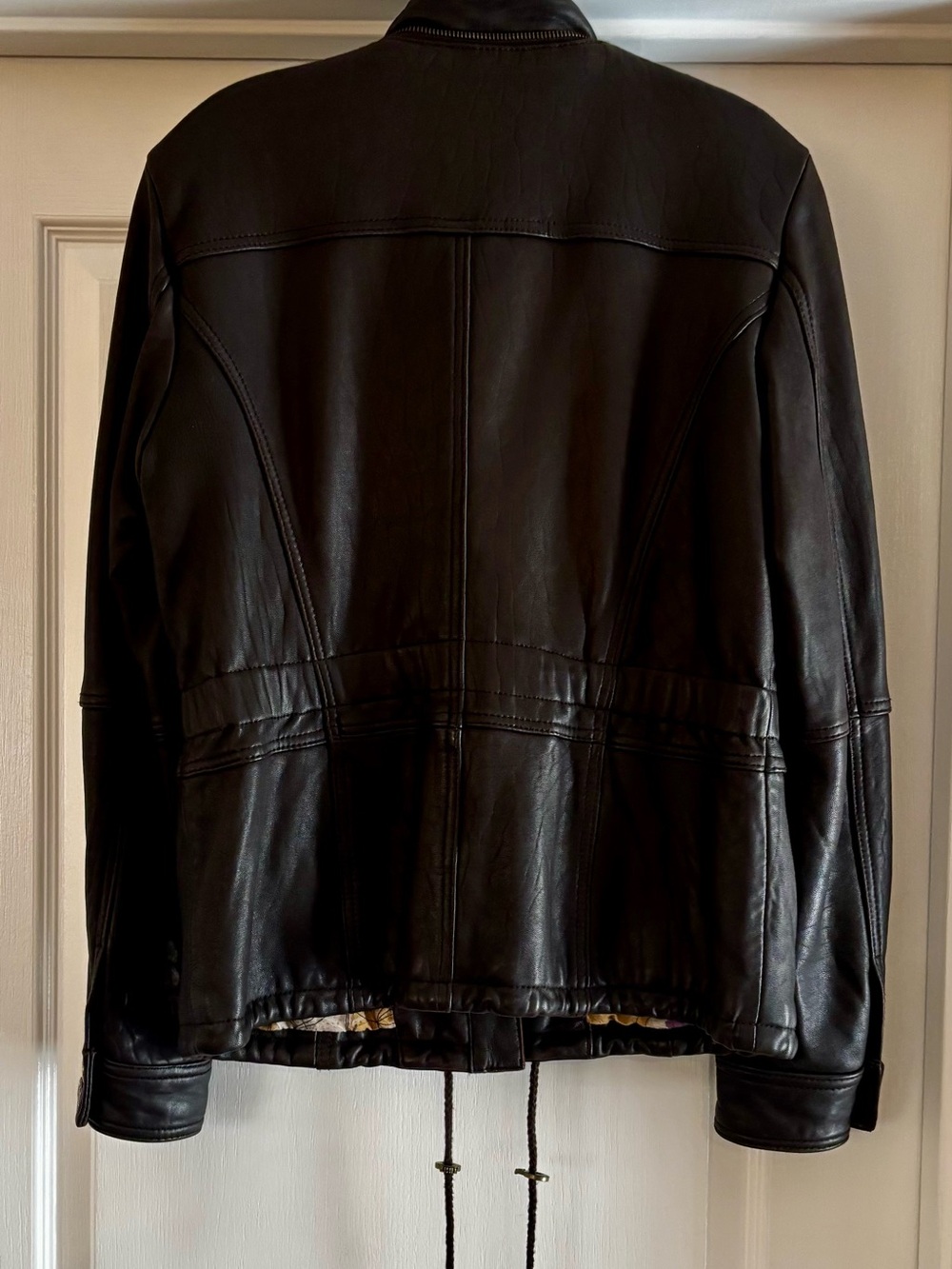 Women’s Bagatelle Vintage Brown Leather Utility Jacket Size L - Picture 13 of 15